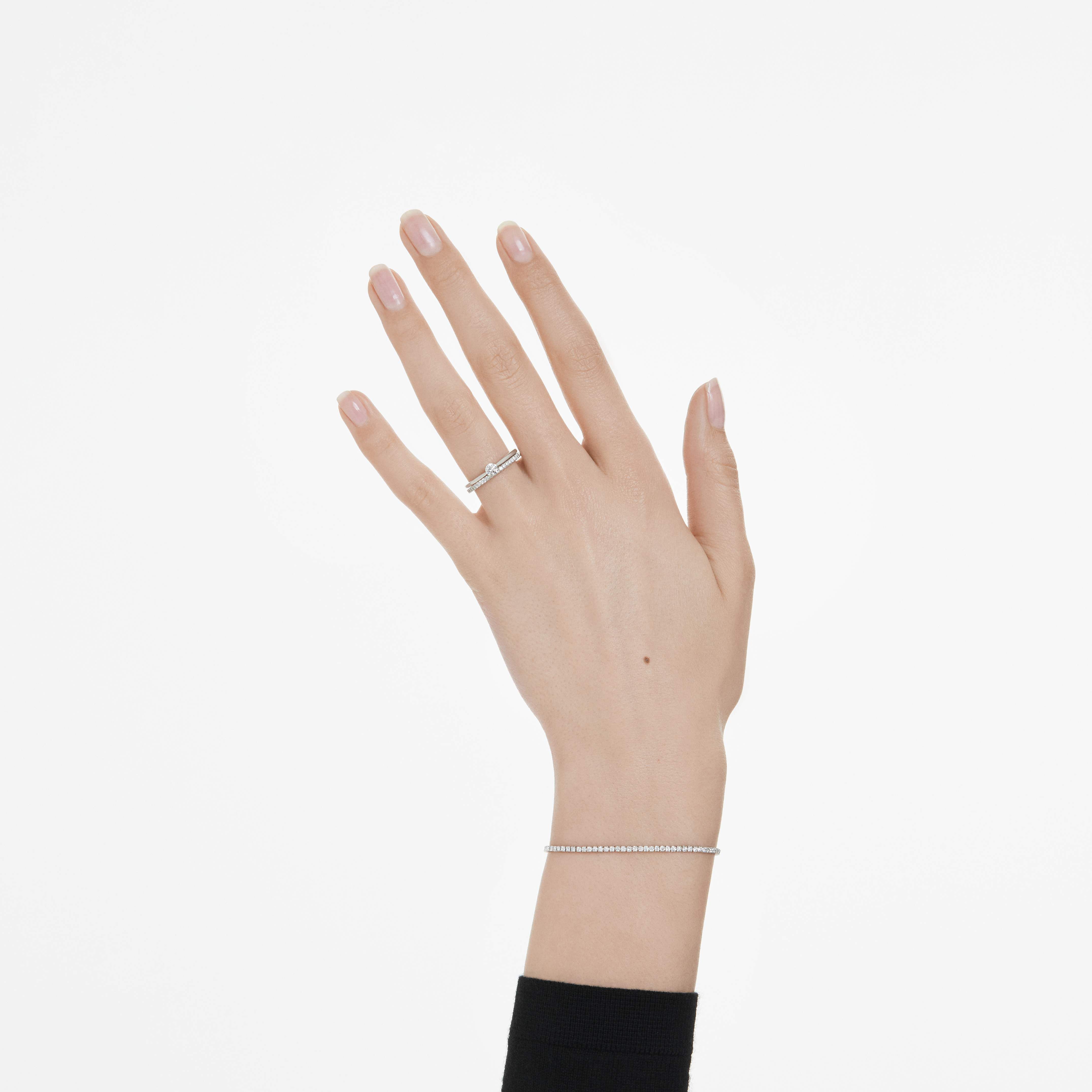 Eternity solitaire ring, Laboratory grown diamonds ct tw, Sterling  silver