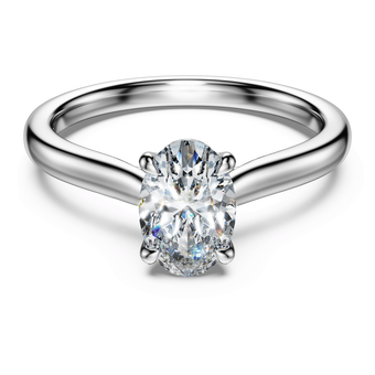 swarovski eternity solitaire ring  laboratory grown diamonds 1 ct tw  oval cut  18k white gold