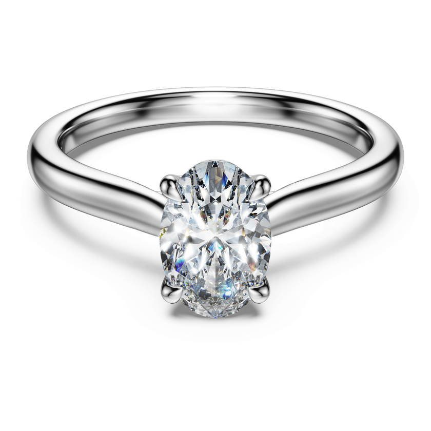 swarovski eternity solitaire ring  laboratory grown diamonds 1 ct tw  oval cut  18k white gold