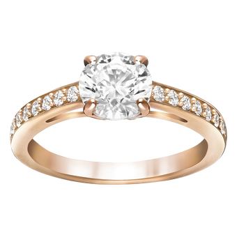 Attract Round Ring, Rose Gold Plated