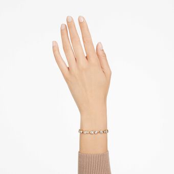 swarovski dextera bracelet  mixed cuts  white  gold tone plated