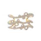 Tigris cuff, Water droplets, White, Gold-tone plated