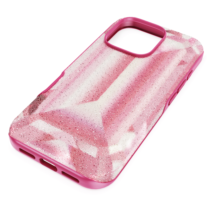 swarovski high smartphone case  crystal print motif  iphone  16 pro  pink