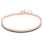 Lollypop Bangle, Black, Rose-gold tone plated