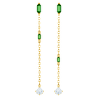Oz Pierced Earrings, White, Gold tone plated