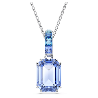 swarovski millenia pendant octagon cut blue rhodium plated