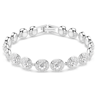 swarovski una angelic bracelet  round cut  white  rhodium plated