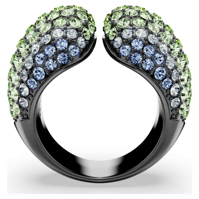 swarovski sublima cocktail ring  round cut  multicolored  ruthenium plated