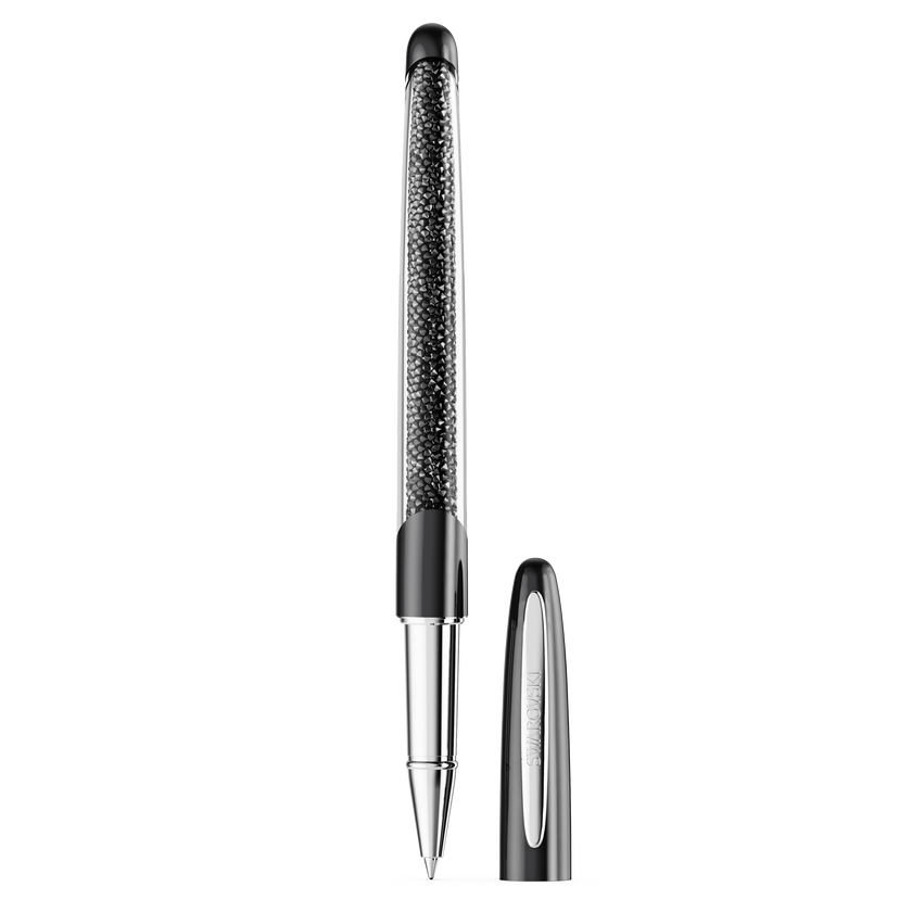 swarovski crystalline nova rollerball pen  black  chrome plated