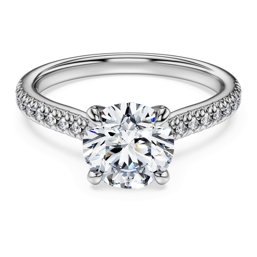 swarovski eternity solitaire ring  lab grown diamonds 1 7 ct tw  round shape  18k white gold