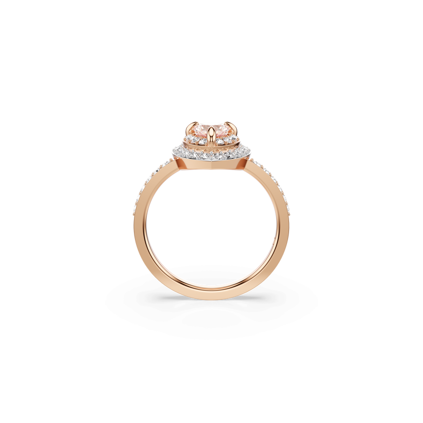 swarovski one motif ring  heart cut  pav   heart  pink  18k rose gold finish