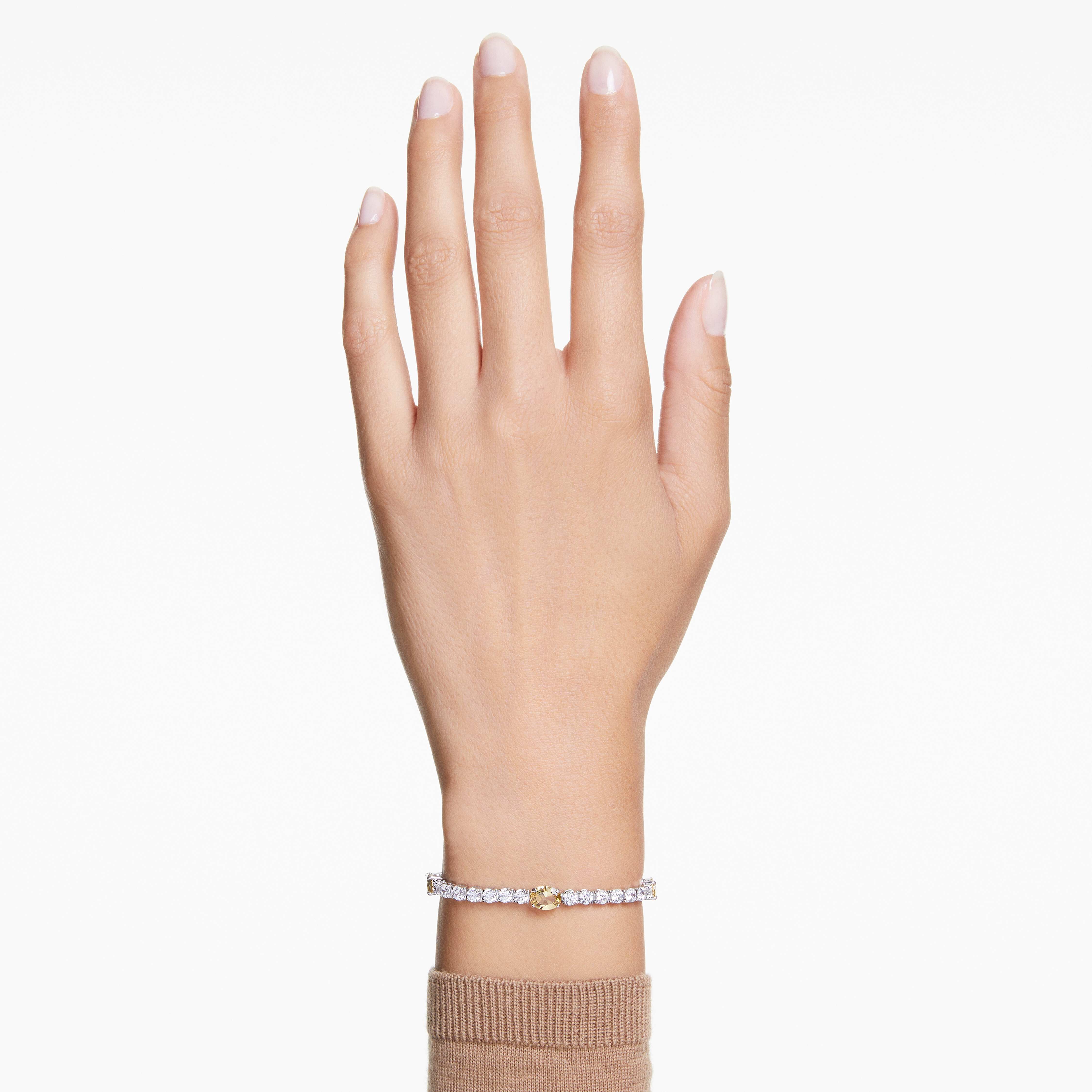 Matrix Tennis bracelet Mixed cuts Yellow Rhodium plated