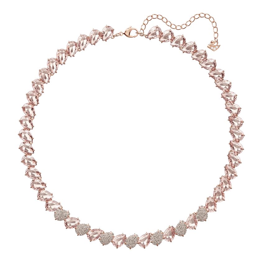 Mix Necklace, Pink, Rose Gold Plating