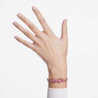 swarovski idyllia lilia bracelet  butterfly  pink  18k rose gold finish