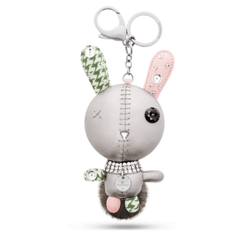 swarovski mathilde bag charm  rabbit  gray  stainless steel