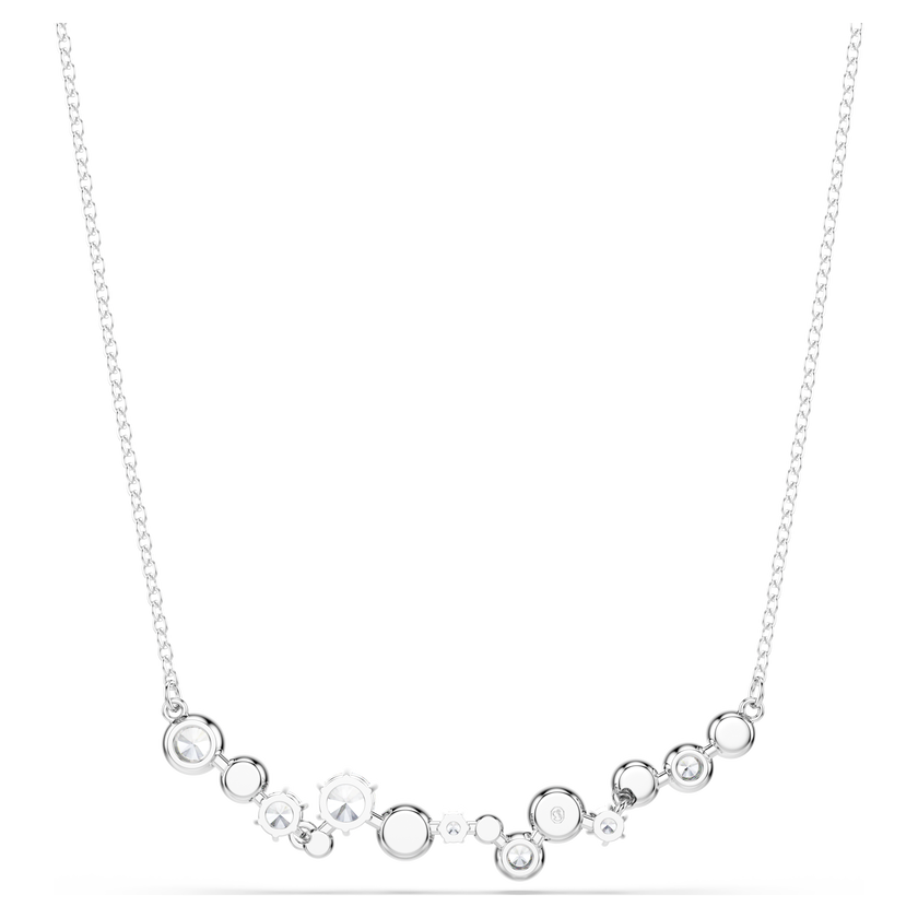 swarovski constella necklace  mixed cuts  white  rhodium plated
