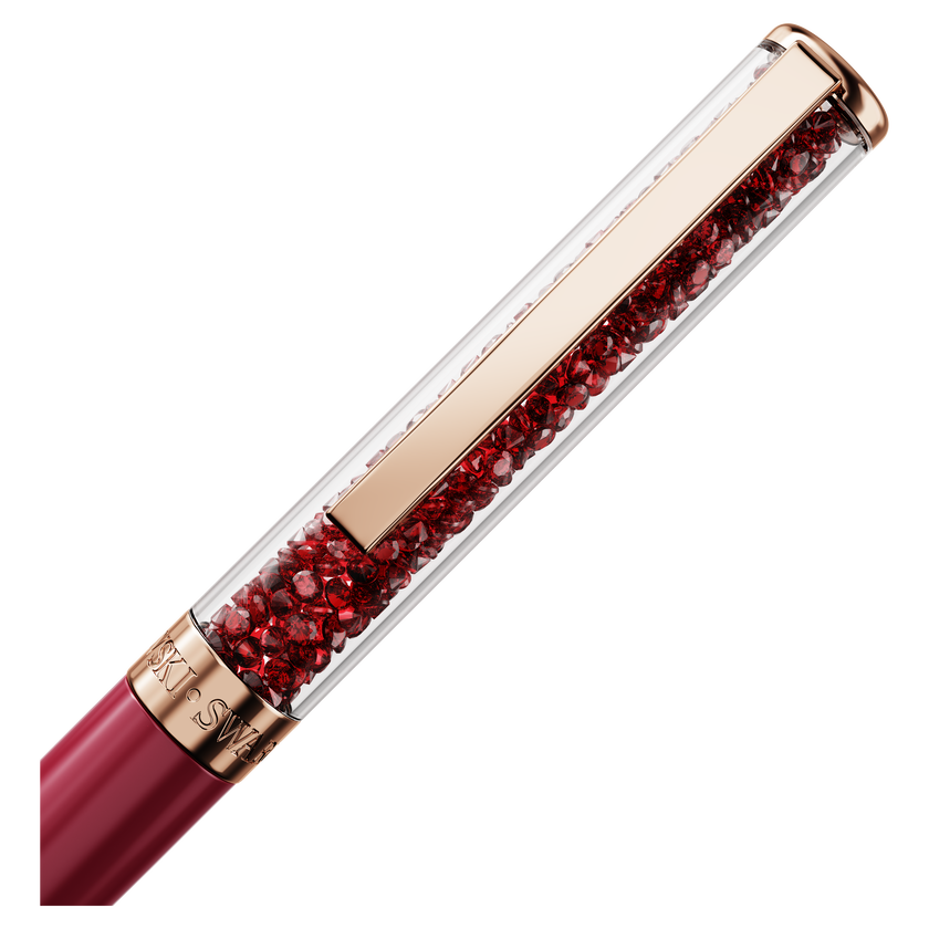swarovski crystalline ballpoint pen  red  pink lacquered  rose gold tone plated