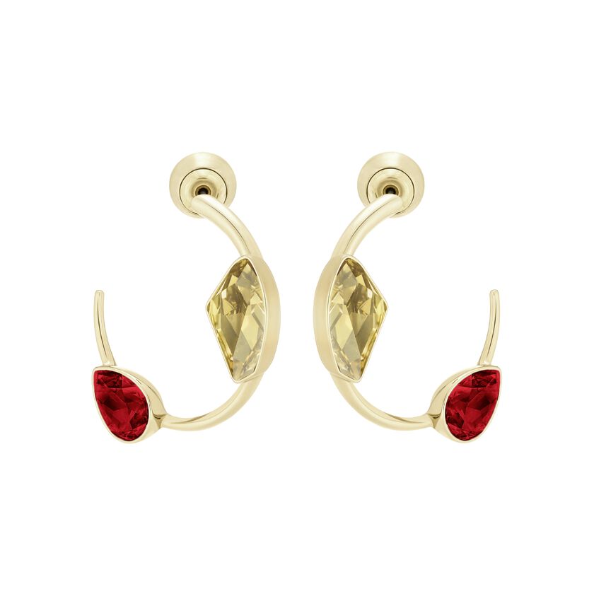 Prisma Pierced Earrings, Multi-Colored, Gold Plating