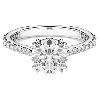 swarovski stilla cocktail ring  round cut  pav   white  silver tone finish