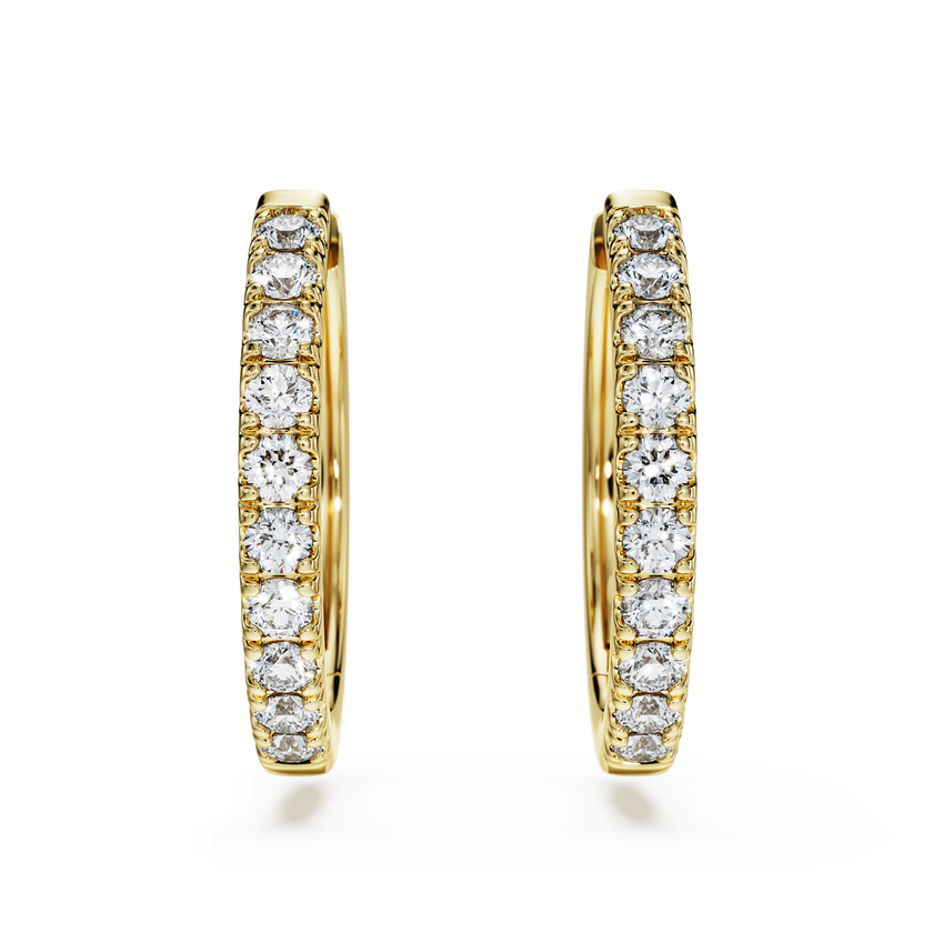 swarovski eternity hoop earrings  lab grown diamonds 0 5 ct tw  round shape  18k yellow gold