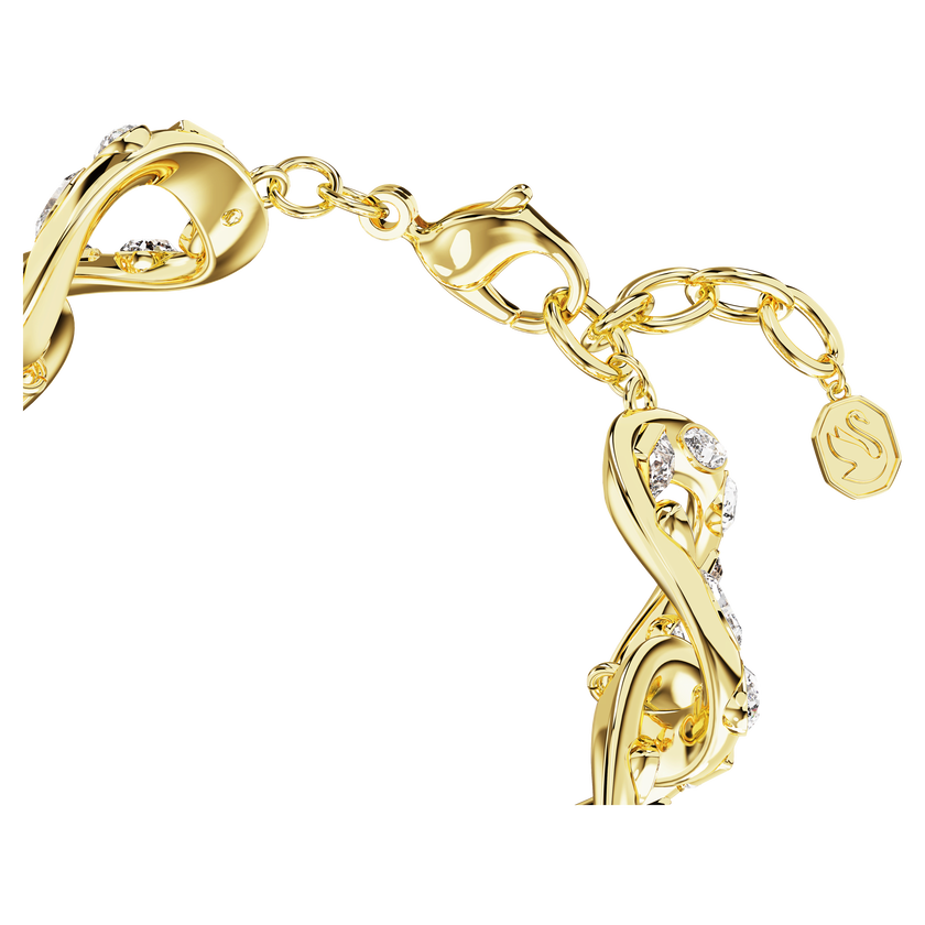 swarovski imber bracelet  statement  mixed cuts  white  gold tone plated