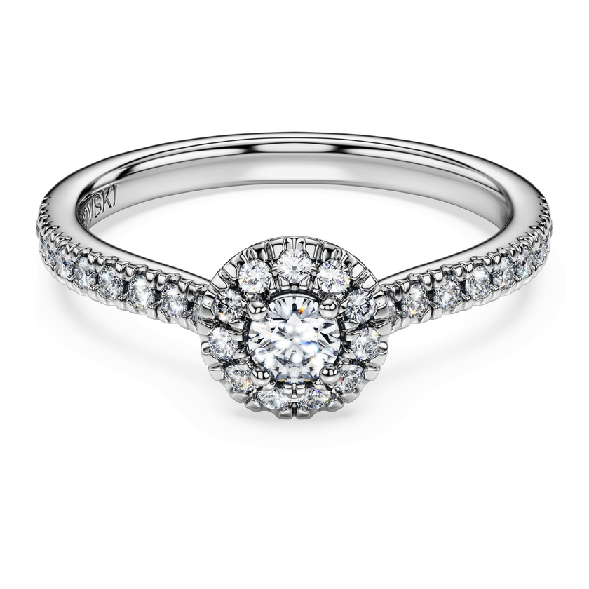 swarovski eternity halo solitaire ring  laboratory grown diamonds 0 45 ct tw  sterling silver