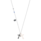 Duo Mini Cross Pendant, Multi-Colored, Mixed Plating