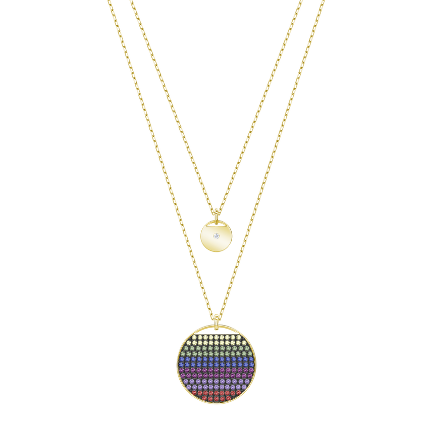 Ginger Layered Pendant, Multi-Colored, Gold Plating