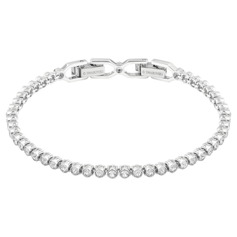 swarovski imber emily tennis bracelet round cut white rhodium plated