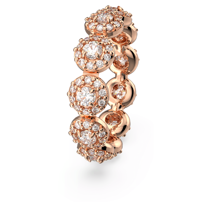 swarovski una angelic ring  round cut  white  18k rose gold finish
