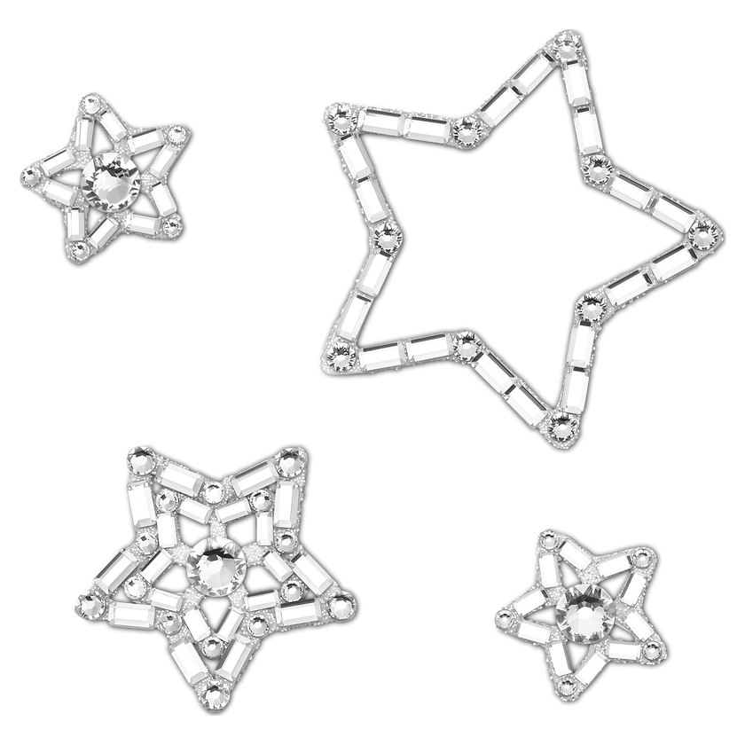 swarovski body jewel  set  4   star  white