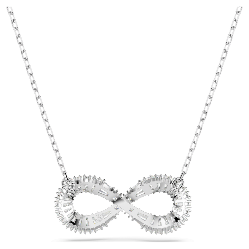 swarovski hyperbola pendant  infinity  white  rhodium plated