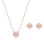 Swarovski Sparkling Dance Clover Set, Pink, Rose-gold tone plated