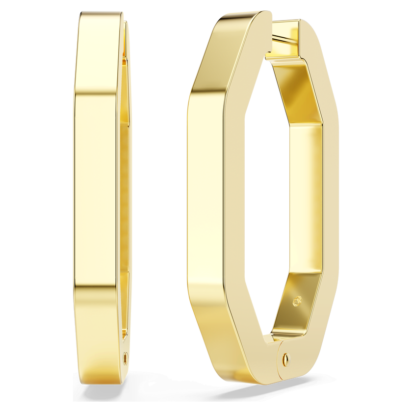swarovski dextera hoop earrings  octagonal  white  gold tone plated