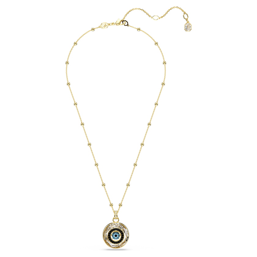 swarovski symbolica pendant  evil eye  medium  multicolored  gold tone plated