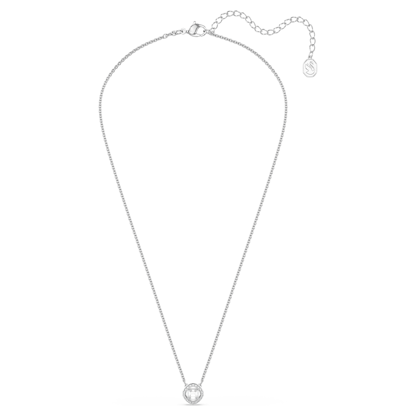 swarovski una angelic pendant  round cut  white  rhodium plated