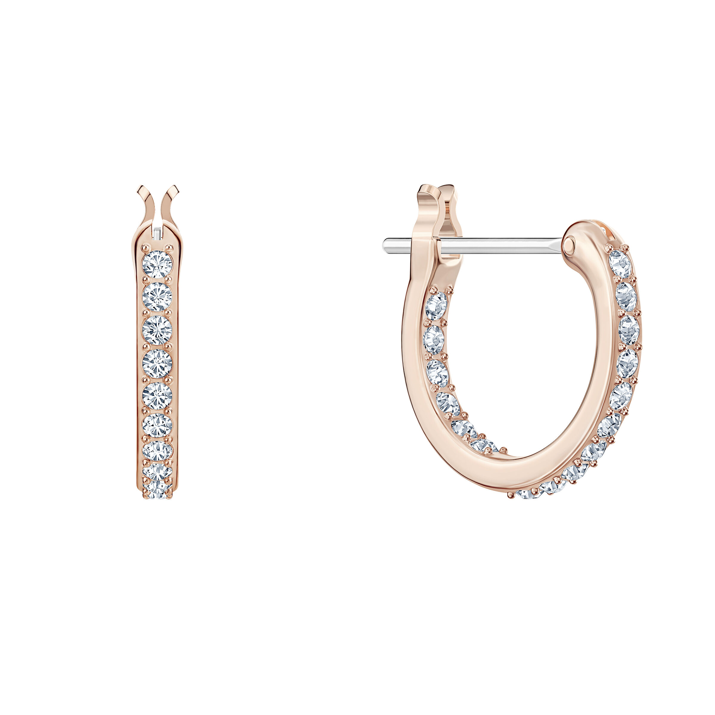 swarovski symbolic drop earrings  star  white  rose gold tone plated