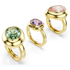 swarovski gema motif ring  set  3   multicolored  gold tone plated