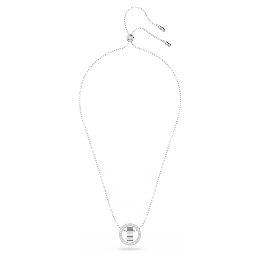 swarovski hollow pendant  white  rhodium plated