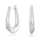 swarovski classica hoop earrings  round cut  small  white  sterling silver