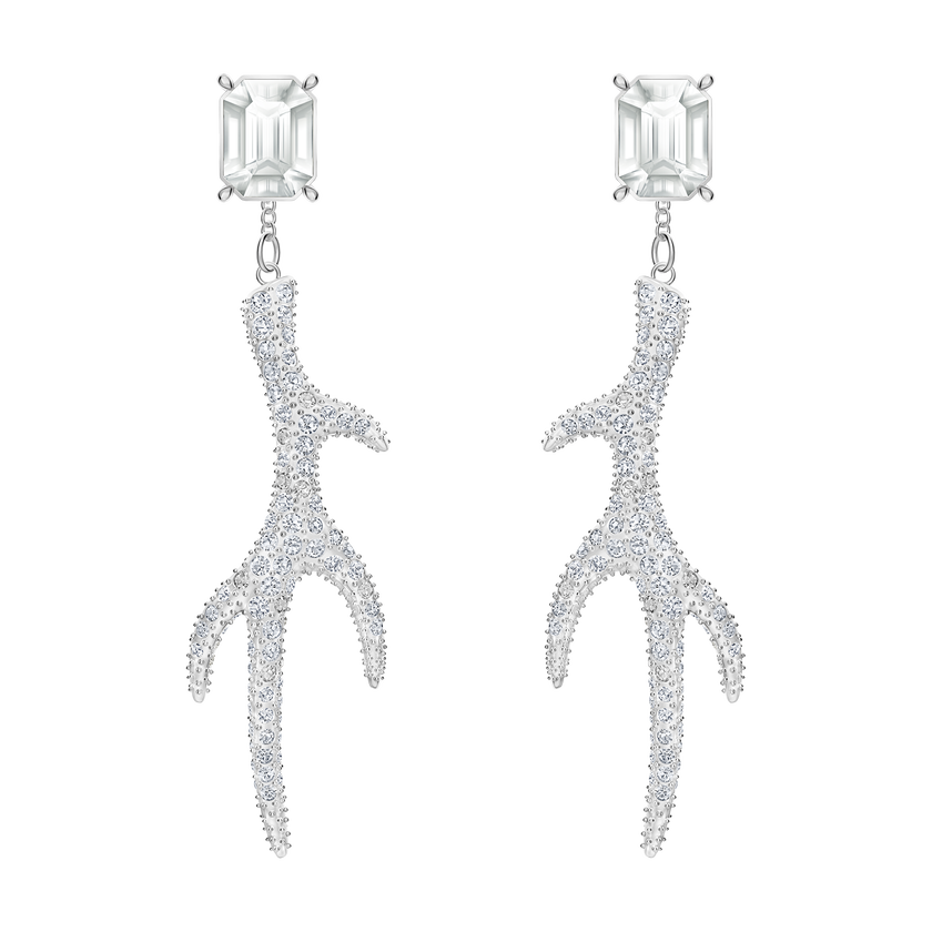 Polar Bestiary Pierced Earrings, Multi-colored, Rhodium plated