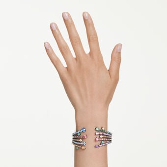 swarovski matrix bangle  mixed cuts  bouquet  multicolored  ruthenium plated