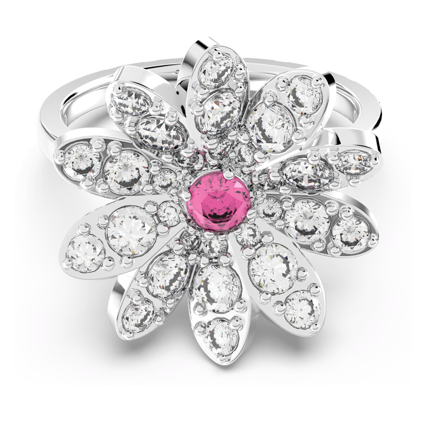 swarovski eternal flower ring  flower  pink  mixed metal finish