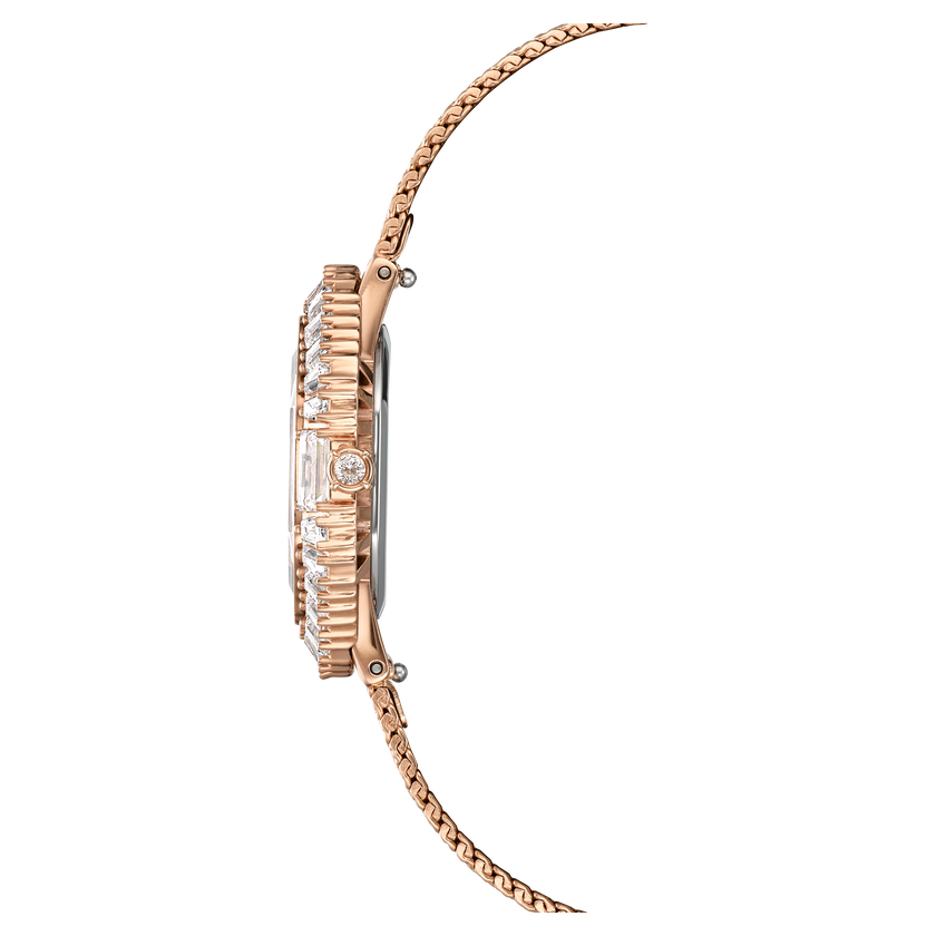 swarovski matrix octagon watch  metal bracelet  rose gold tone  rose gold tone finish