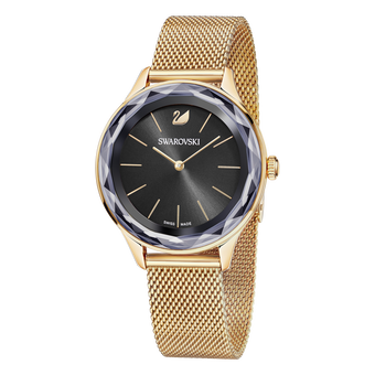 swarovski octea nova watch  milanese bracelet  black  rose gold tone