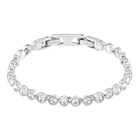 Tennis Bracelet, White, Rhodium Plated