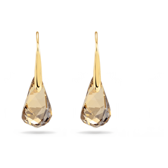 swarovski energic drop earrings brown gold tone plated