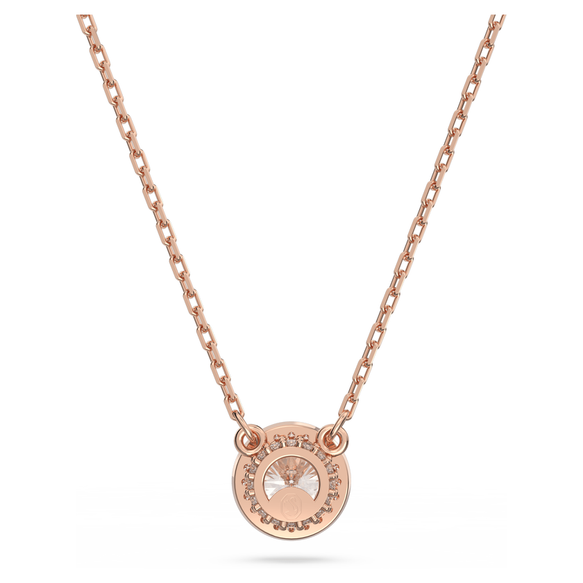 swarovski una angelic pendant  round cut  pav   white  rose gold tone plated