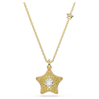swarovski sublima pendant  round cut  star  multicolored  18k gold finish