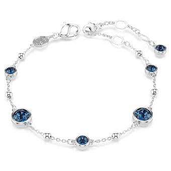 swarovski imber bracelet round cut blue rhodium plated